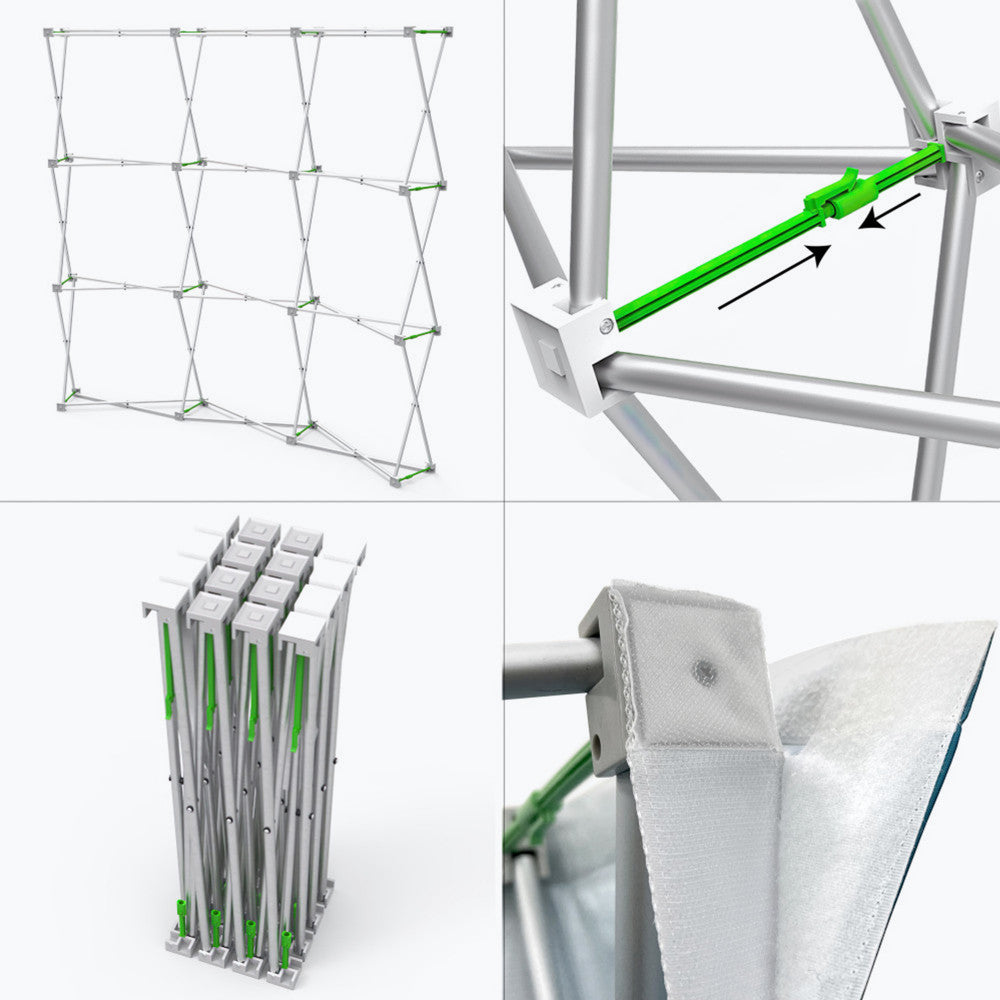 8ft Curved Velcro Fabric Pop Up Display (Hardware Only)