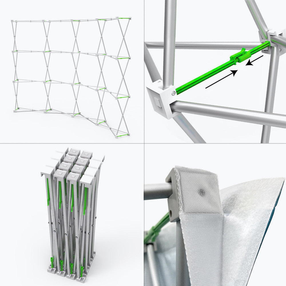 10ft Curved Velcro Fabric Pop Up Display (Hardware Only)